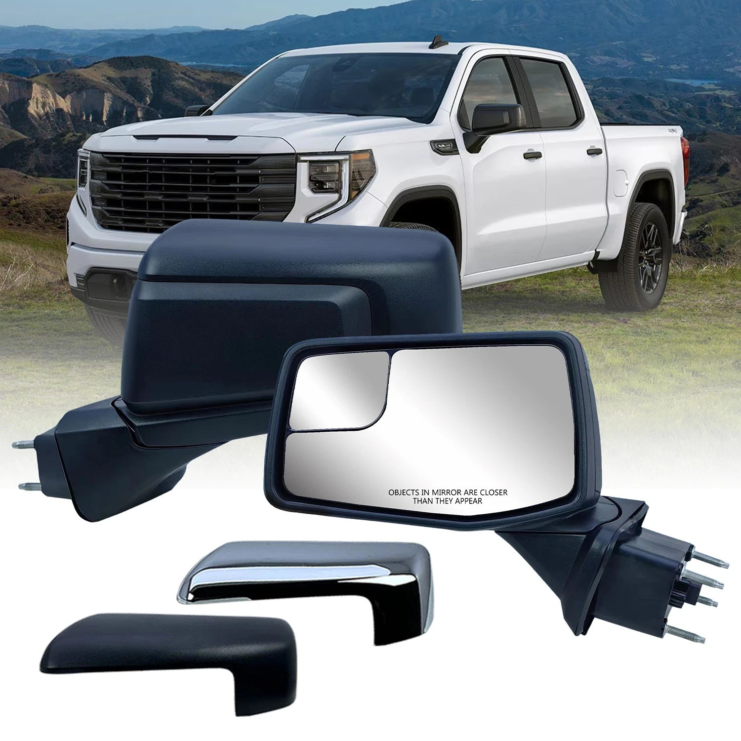 Driver Left Side Door Mirror For 2019-2025 Chevrolet Silverado 1500