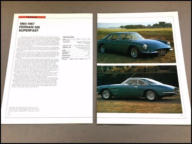 Ferrari 500 Superfast Car Review Print Article with Specs 1964 1965 1966 P172