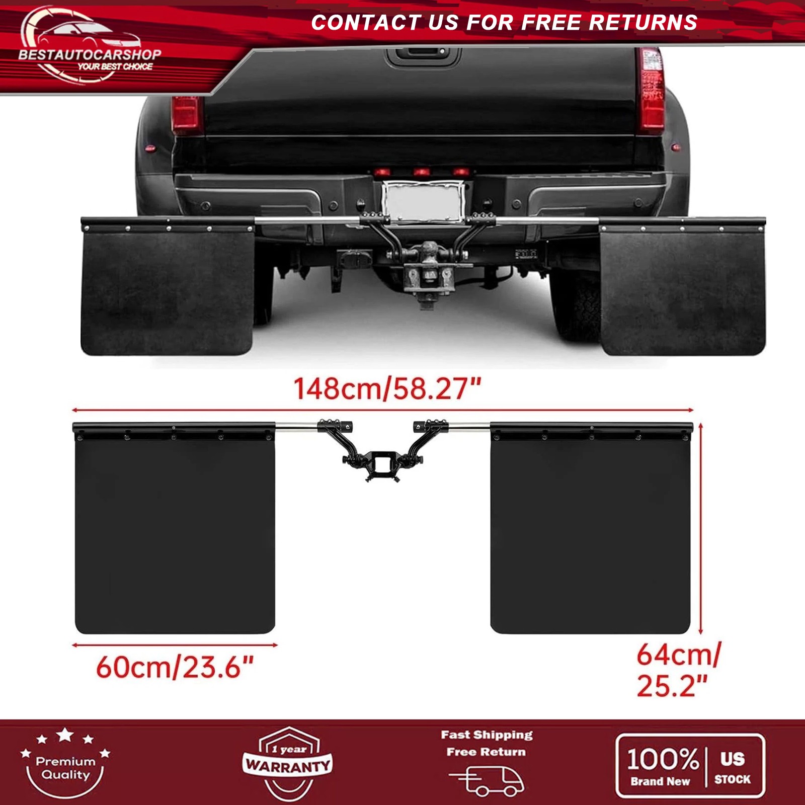 Replacement For Rock Tamers 00110 Hub Mud Flap System for 2.5