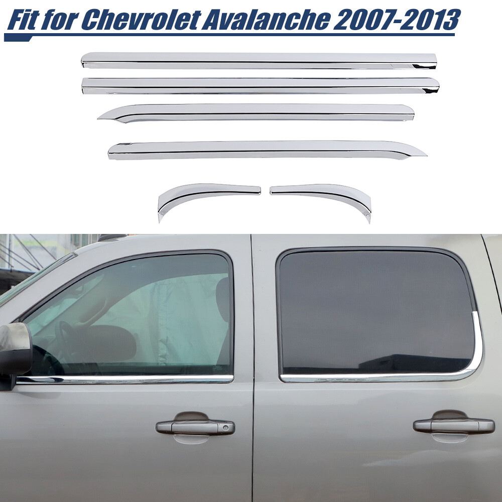 Chrome Window Bottom Sill Trim Cover Overlays For Chevy Silverado Suburban 07-13