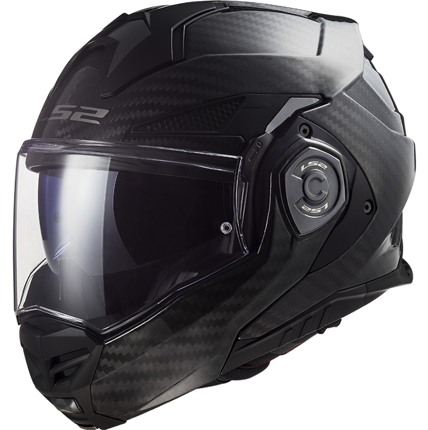 LS2 FF901 Advant X Carbon Modular Motorcycle Helmet w/SunShield Black