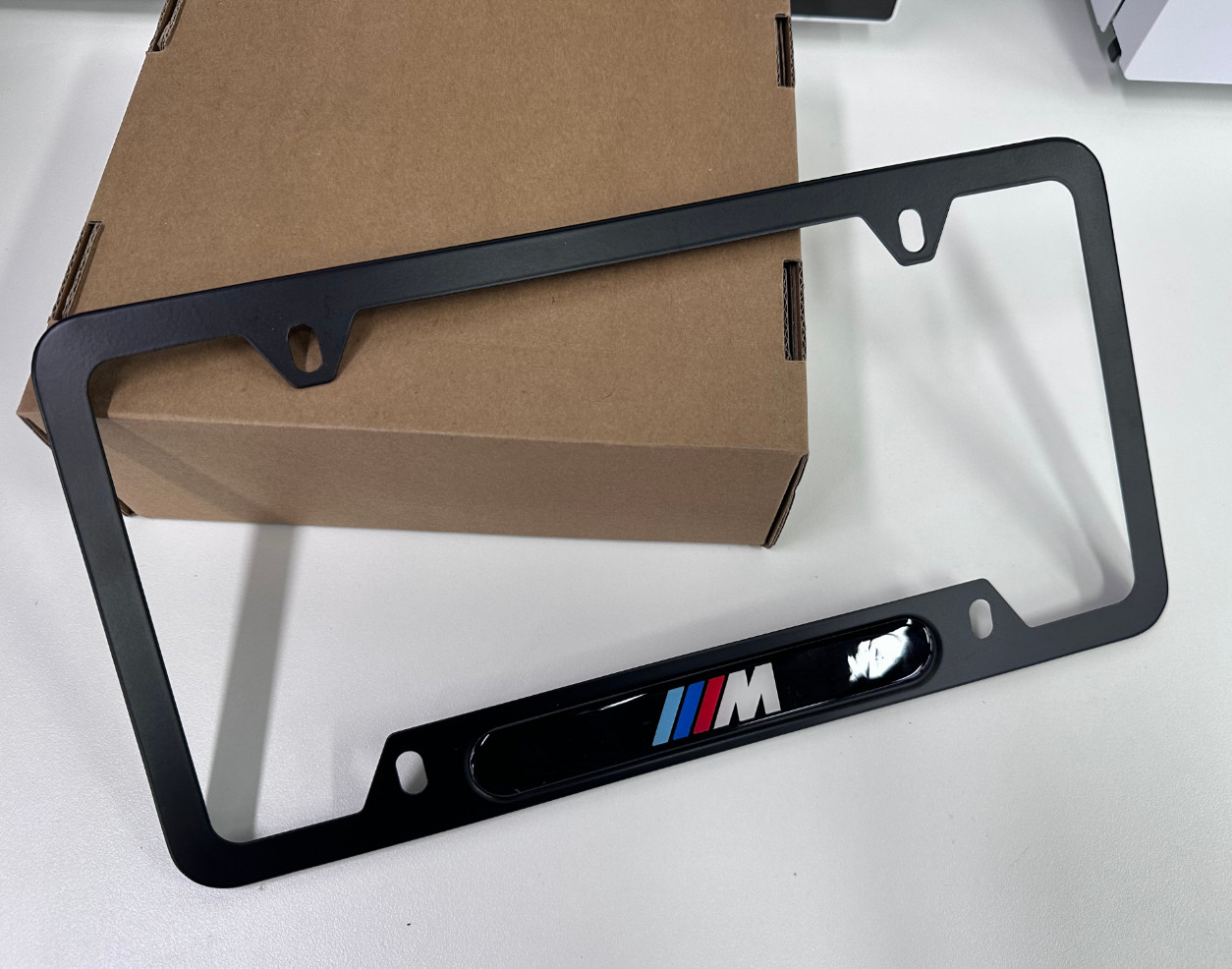 Fits Most Models BMW M Black License Plate Frame - Chrome M Black 6*12in NEW- Fits Most Models BMW M Black License Plate Frame - Chrome M Black 6*12in NEW-