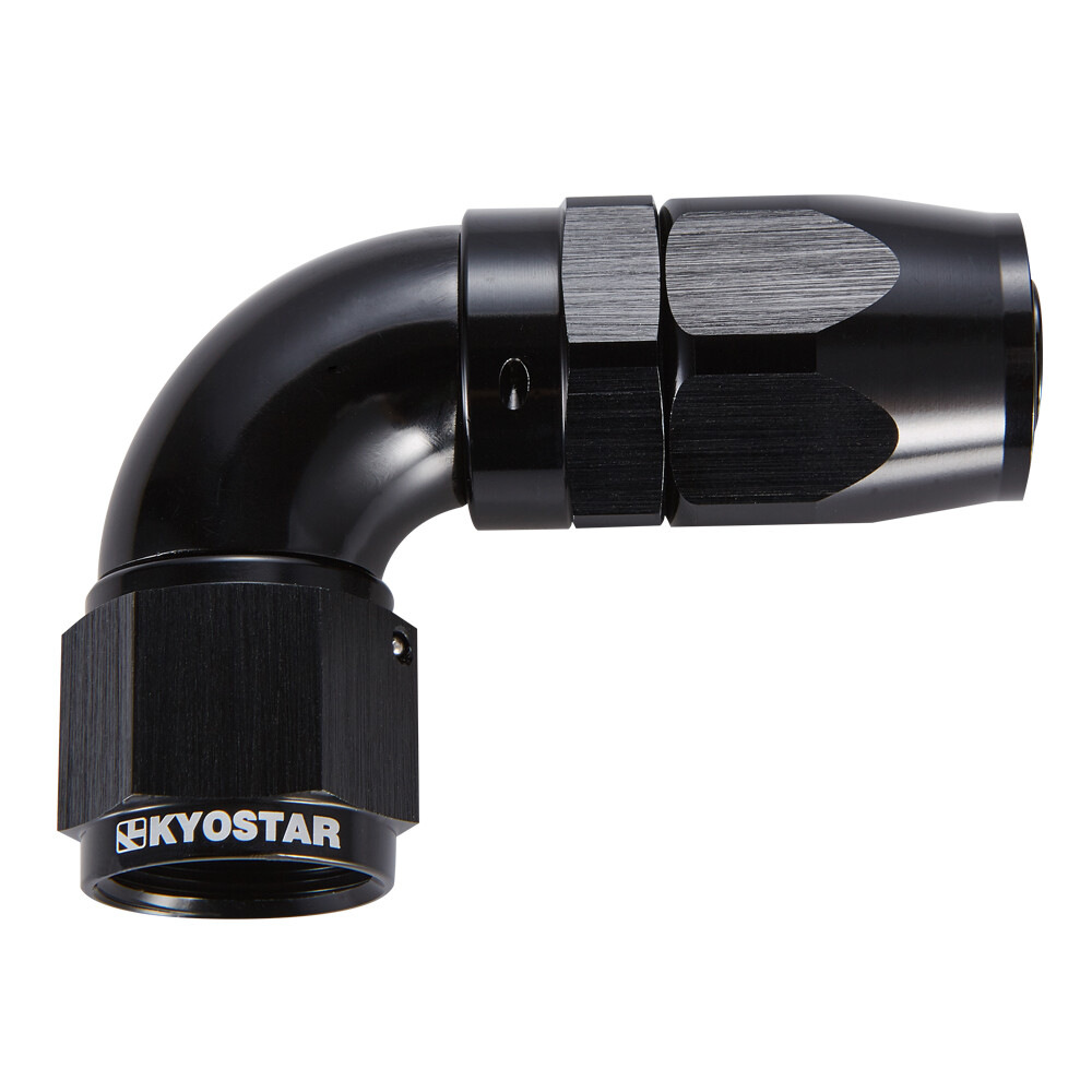 Black 10AN 90Degree Full Flow Swivel Fitting Hose End Adapter Aluminum Universal