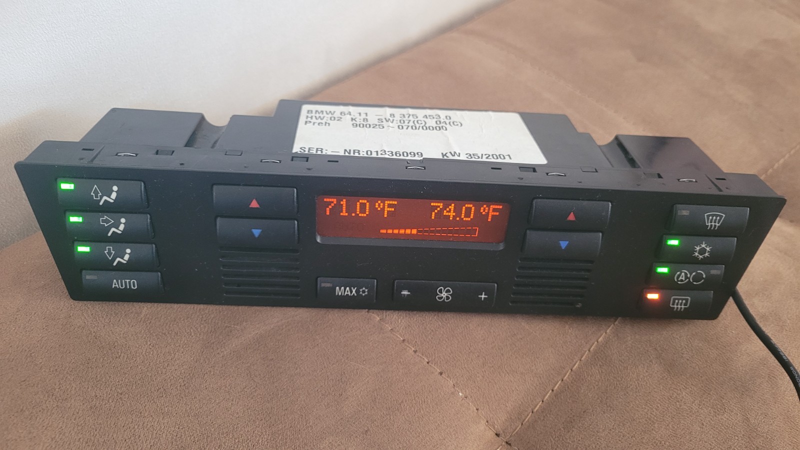 used BMW E39 525 540 Climate Control unit w/MAX button 8375453 12-pin black plug