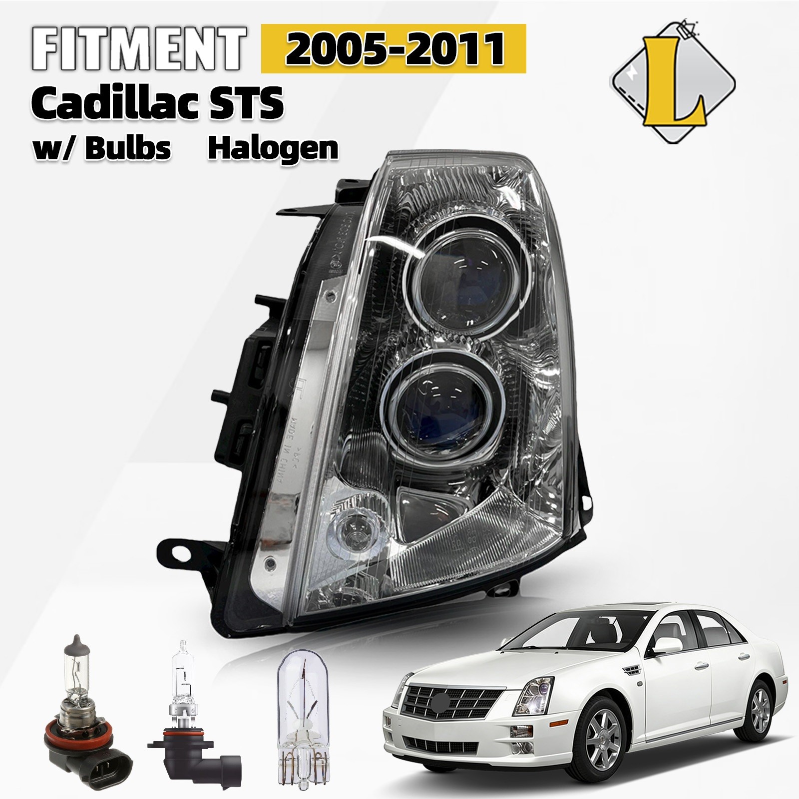 [Halogen] For 2005-2011 Cadillac STS Driver Side Headlight Assembly LH