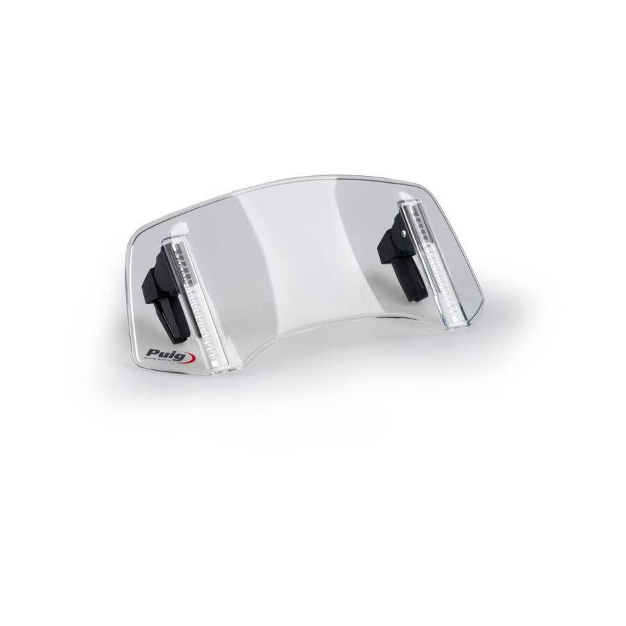 Puig 2.0 Multi-Adjustable Windscreen Visor - Smoke, Clip-On Style / 300mm x