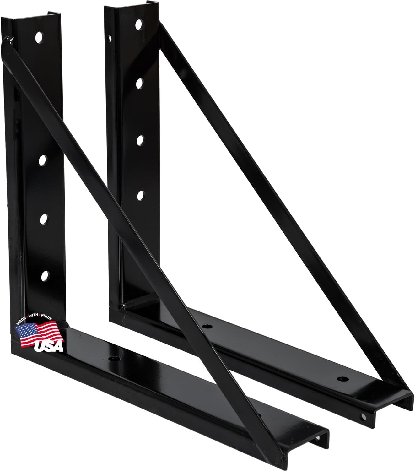 ✨Buyers Products 1701006 Black Steel Underbody Truck Box Mounting Brackets Pair