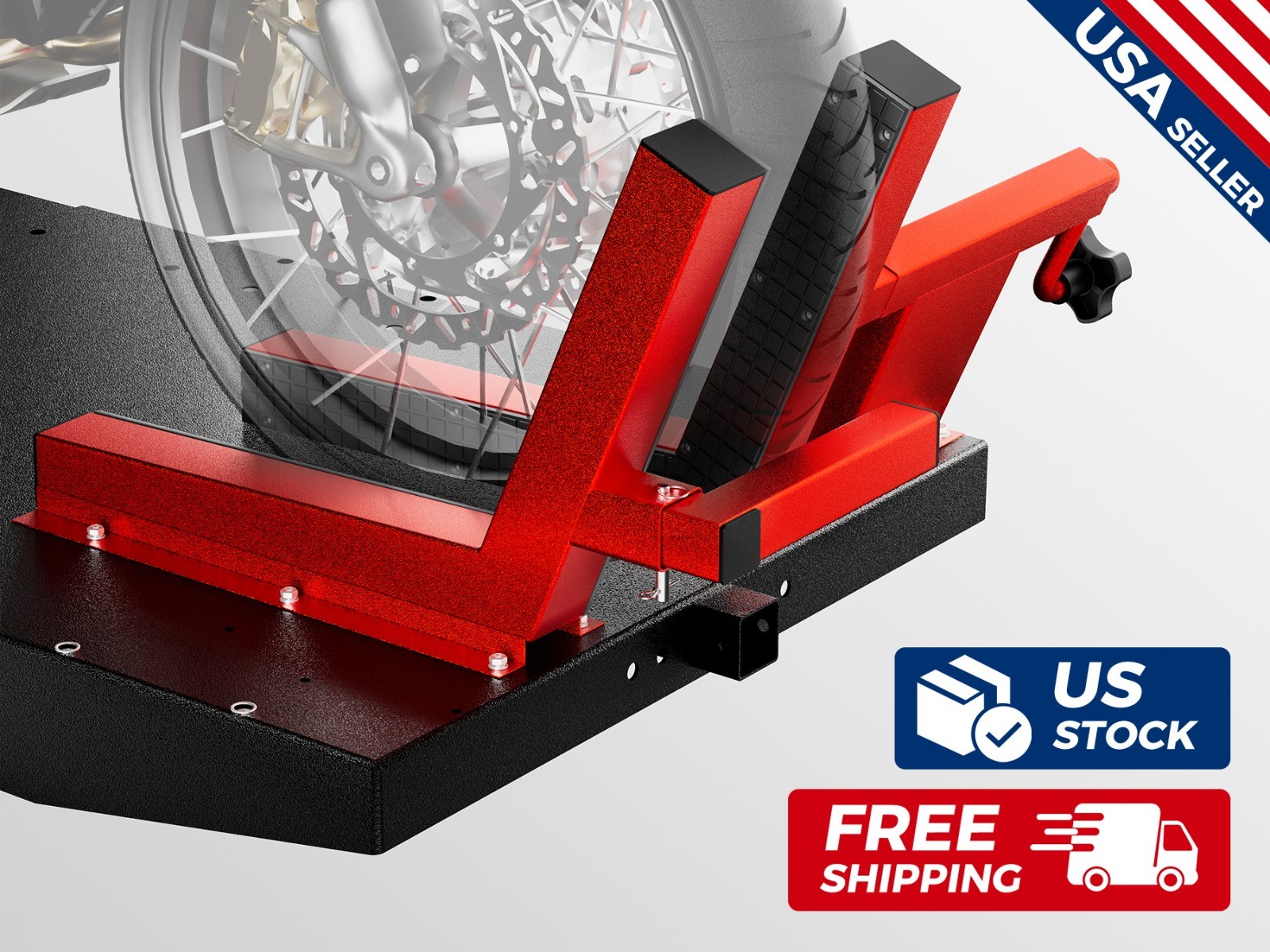 Motorcycle Front Wheel Chock Adjustable Tire Vise for Lift Table Heavy Duty