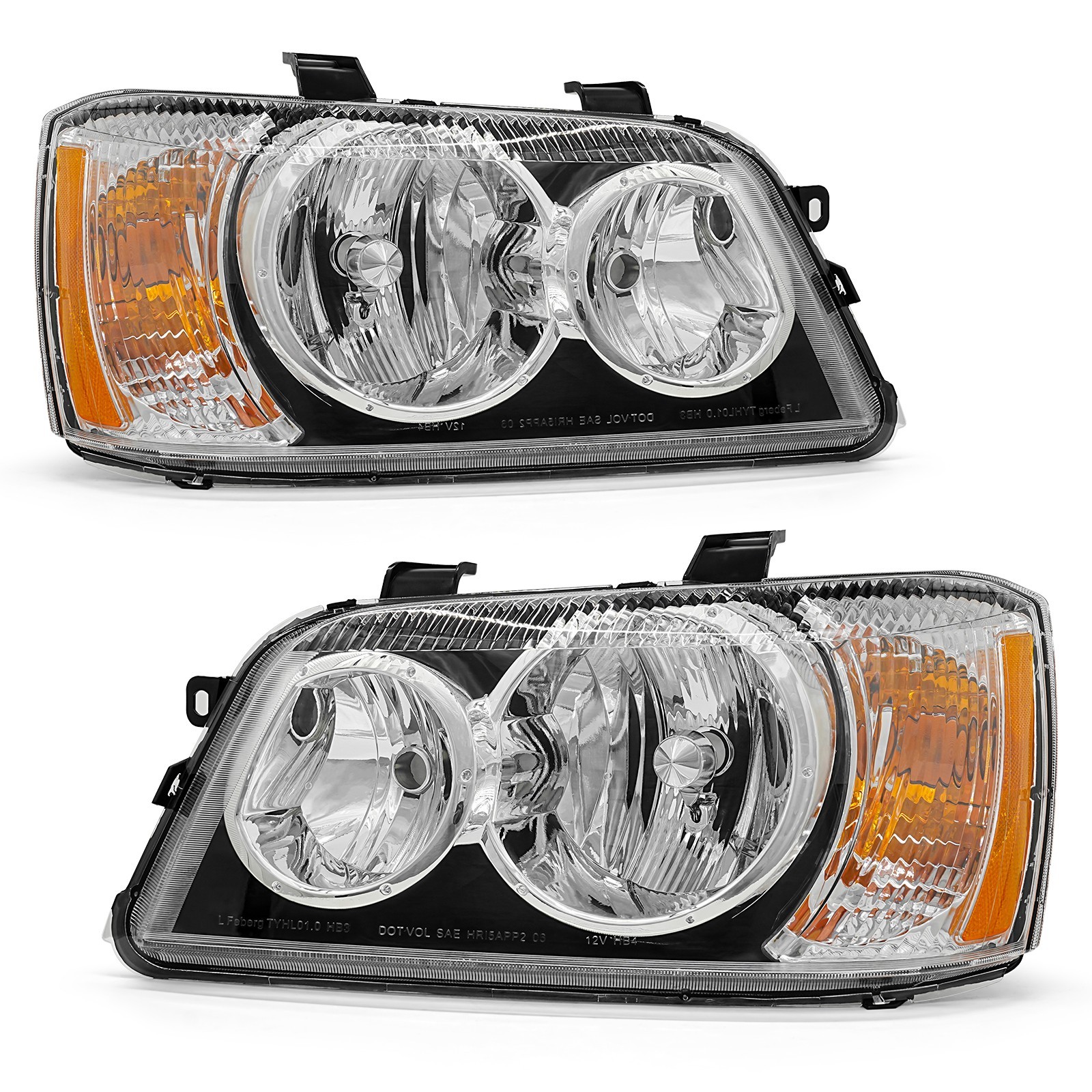 Pair Chrome Headlights For 2001-2003 Toyota Highlander Factory Style Headlamps Pair Chrome Headlights For 2001-2003 Toyota Highlander Factory Style Headlamps