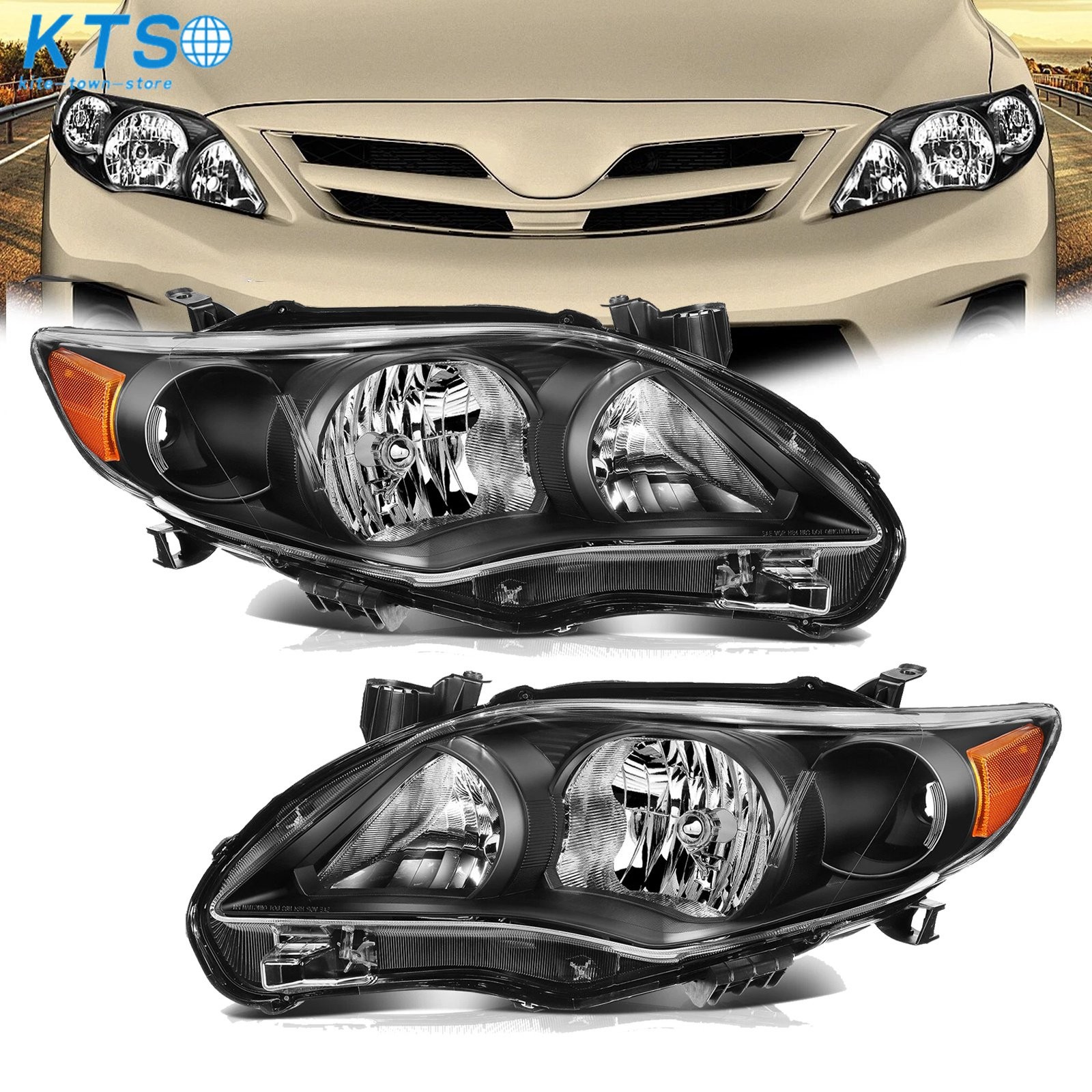 Fit For Toyota Corolla 2011-2013 Headlight Assembly Halogen Type Left&Right Side