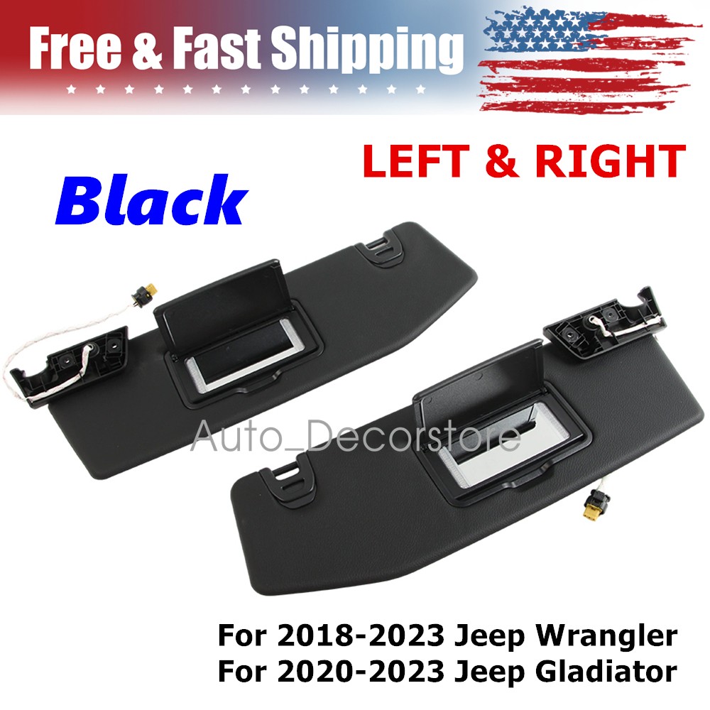 For 18-23 JeepWrangler 20-23 Jeep Gladiator Pair Sun Visor W/ Light 6BR80TX7AQ
