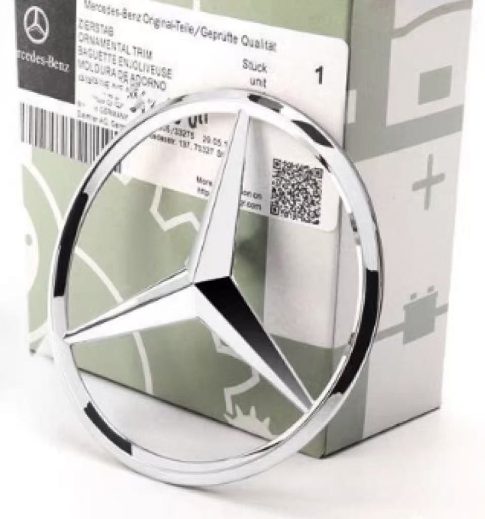 New For Mercedes-Benz Chrome Star Trunk Badge Emblem 3.54in / 90MM Sliver🎁