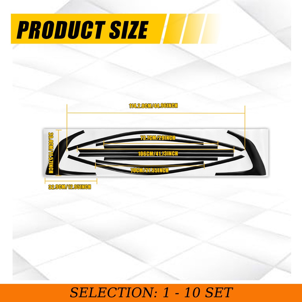 1-10Set Chrome Delete Gloss Black Vinyl Window Trim Overlay for Lexus IS 2021-25