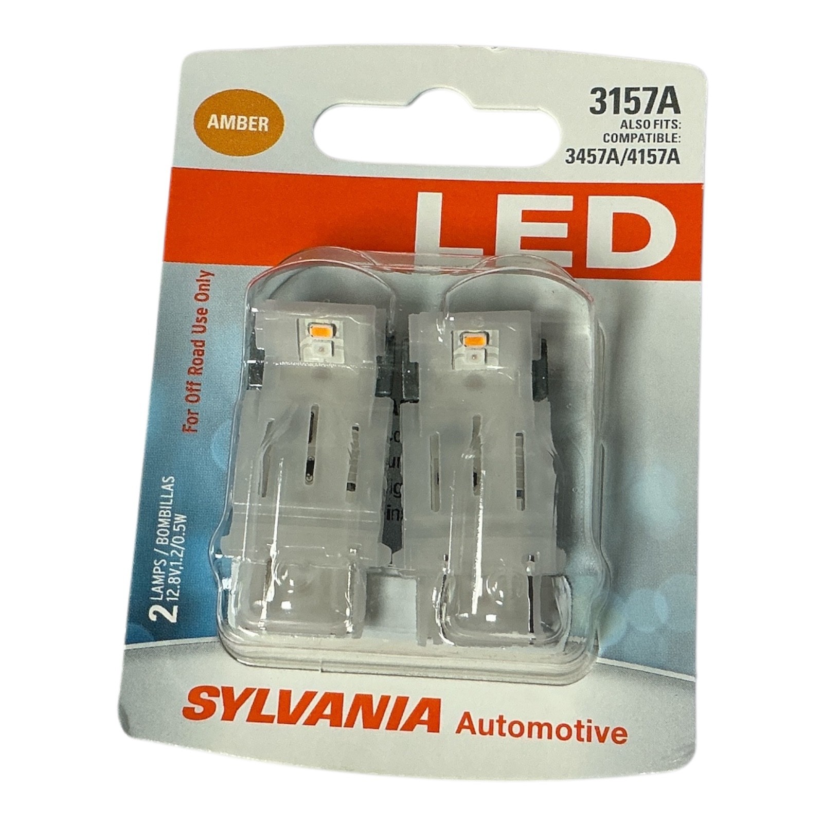 Sylvania 3157A Amber LED Bulbs BP2 2-Pack Fits 3457A 4157A New Sealed