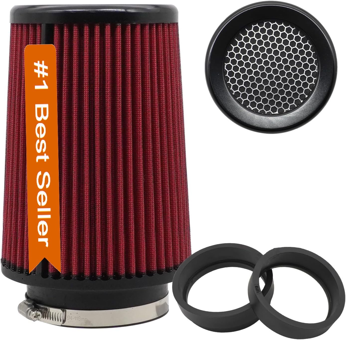 Filtro de admisión de aire frío de 3, 3,5 y 4 pulgadas, 76 mm, 89 mm y 101 mm, c