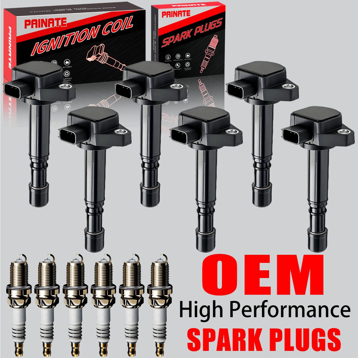6X Brand OEM Ignition Coil & Iridium Spark Plug For Honda Pilot Acura MDX UF400