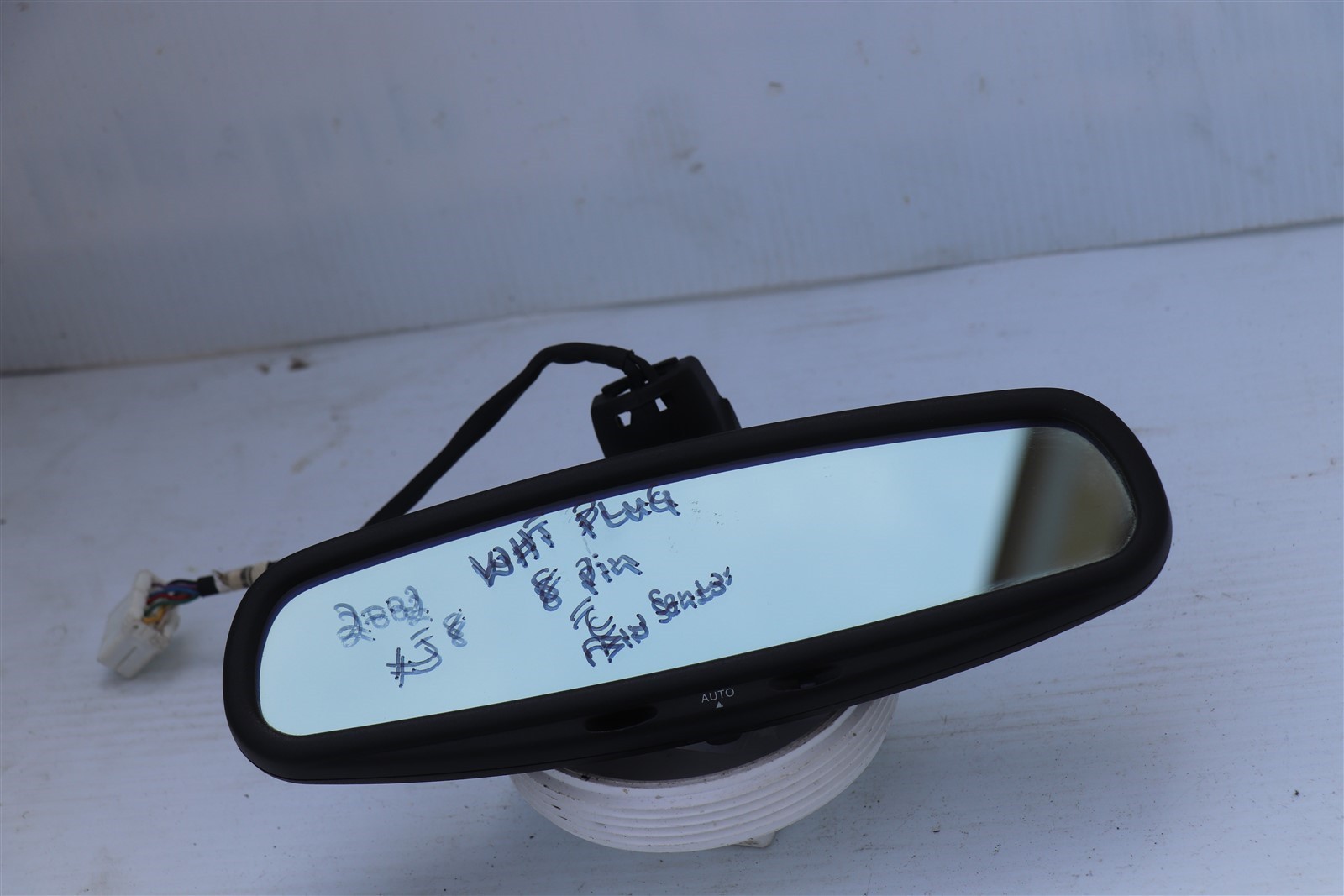 00-03 JAGUAR XJ8 XK8 Rear View Mirror Auto Dim 8 Wire Pin WHITE PLUG