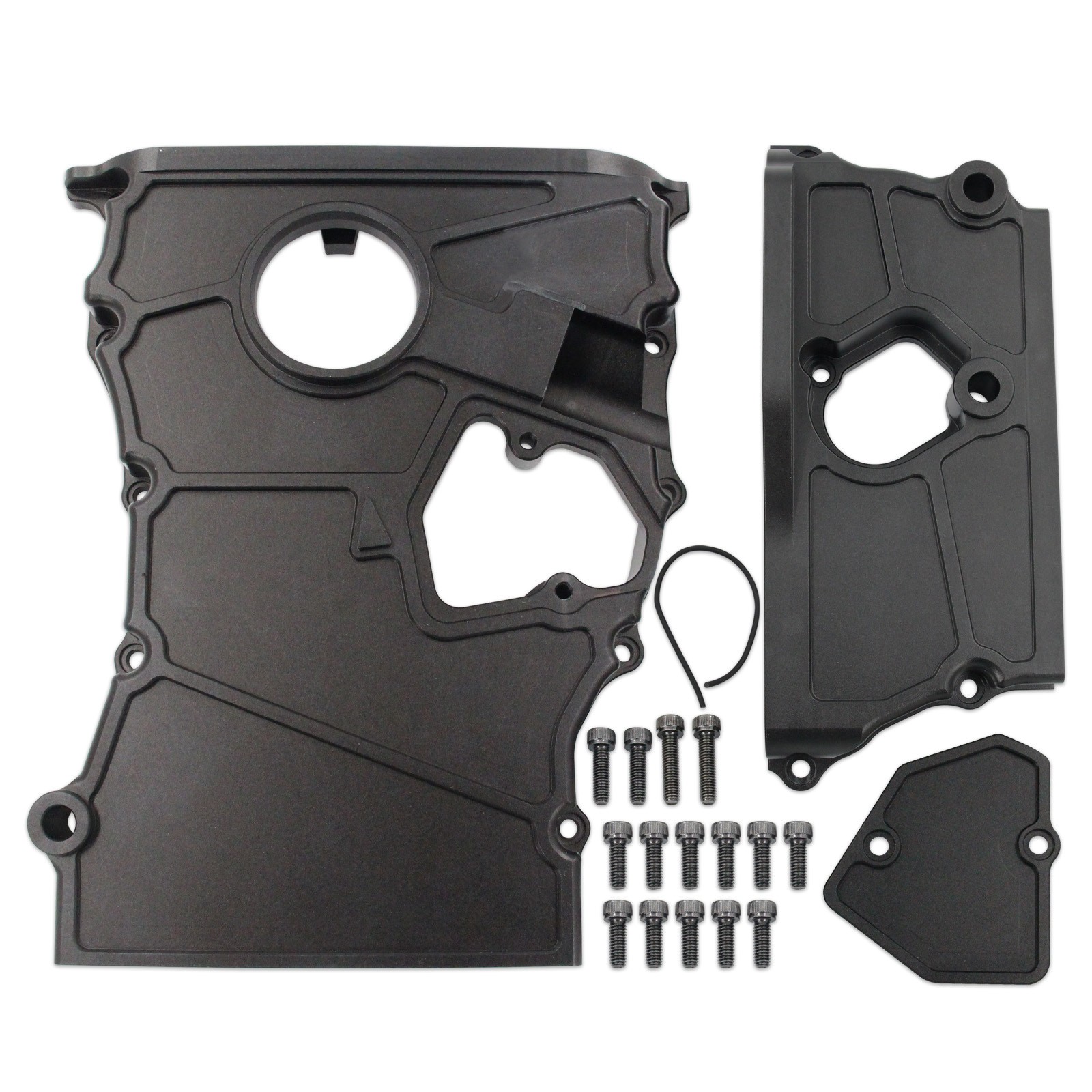 Black Billet Aluminum Timing Chain Cover Kit for Honda Acura K24 K24A1 K24A TSX`