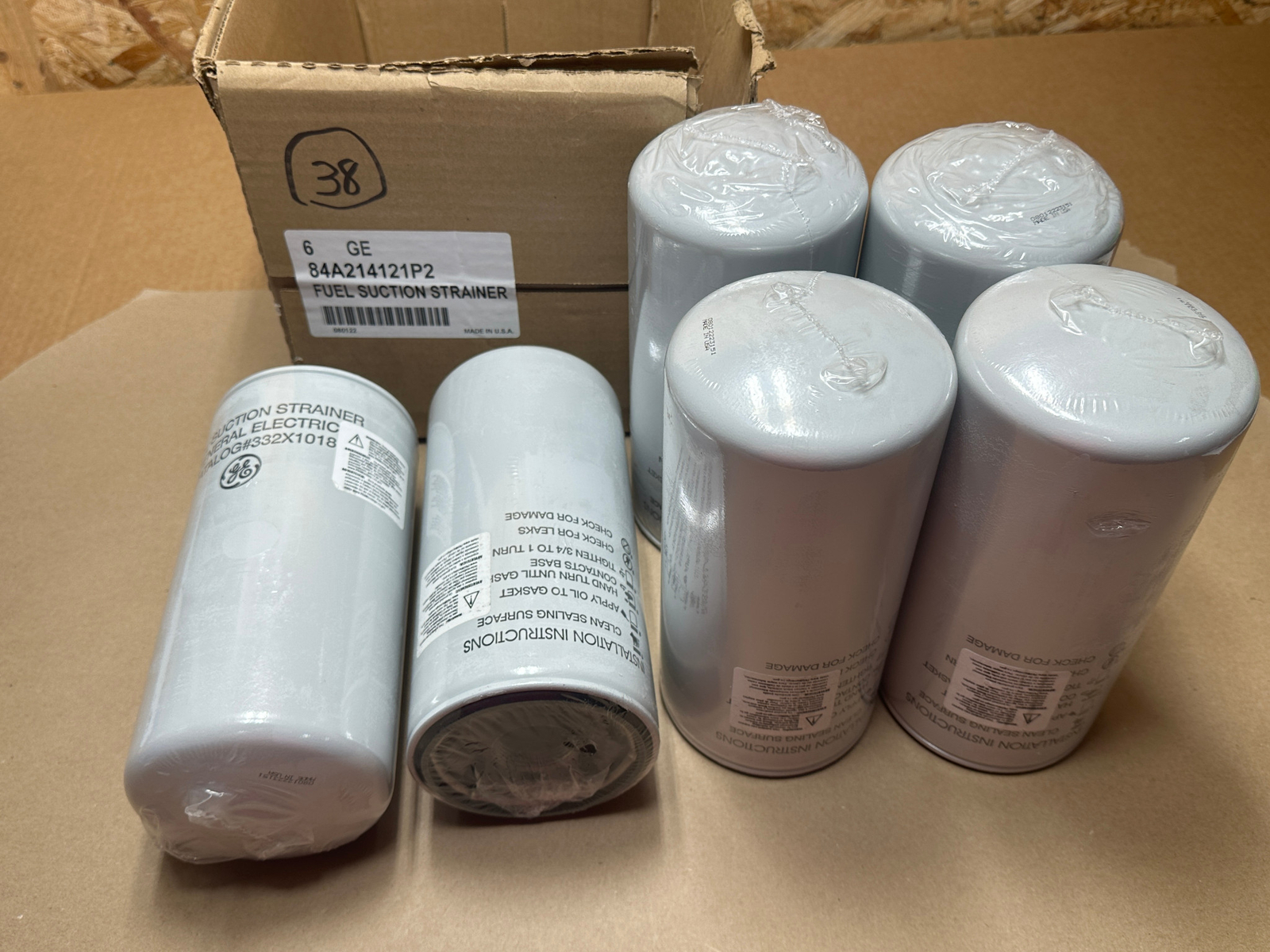 6x Pack Lot GE 332X1018 Locomotive Fuel Filter Suction Strainer Spin-On 6x Pack Lot GE 332X1018 Locomotive Fuel Filter Suction Strainer Spin-On