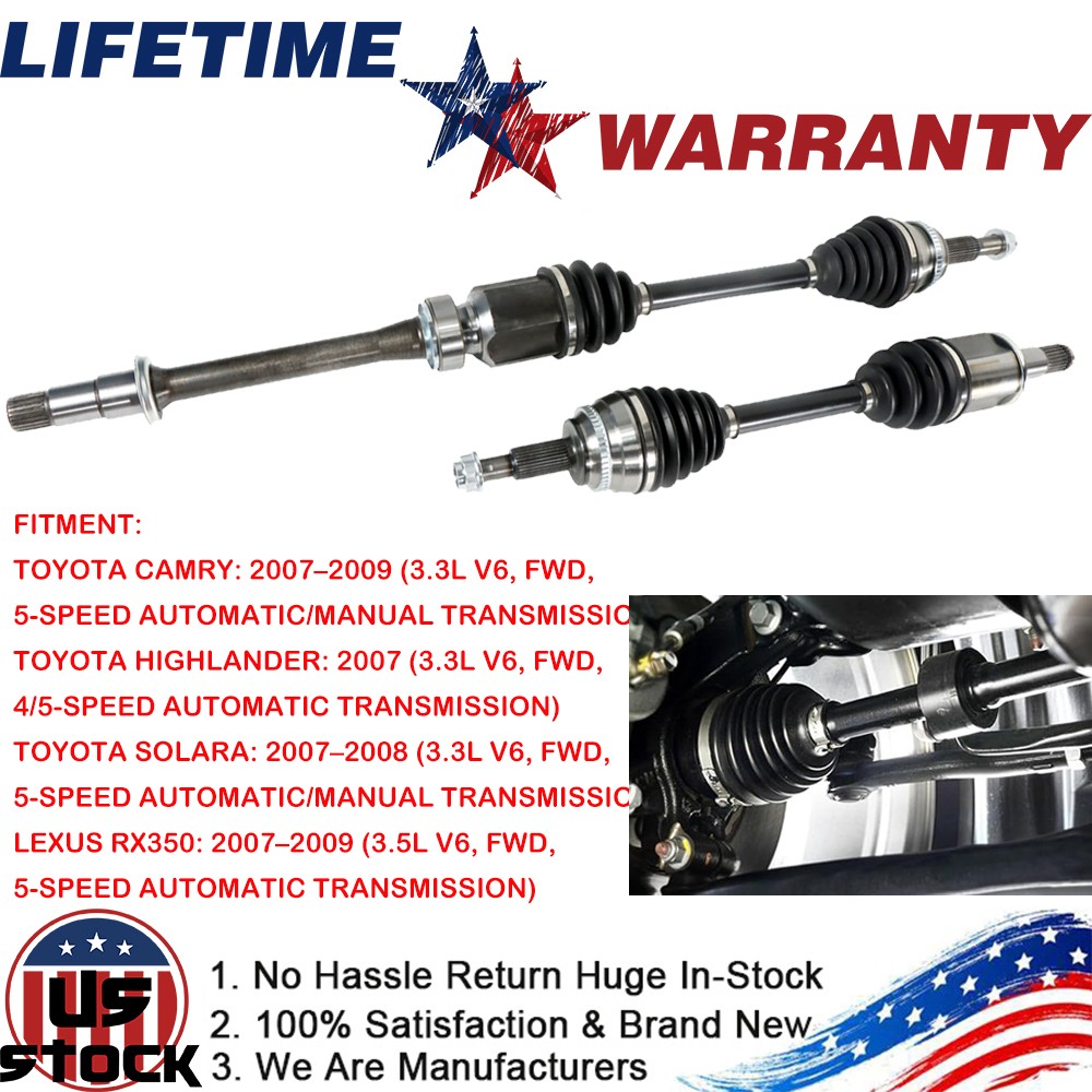 Pari Front CV Axle Shafts For Toyota Camry Solara Highlander Lexus RX350 3.3L V6 Pari Front CV Axle Shafts For Toyota Camry Solara Highlander Lexus RX350 3.3L V6