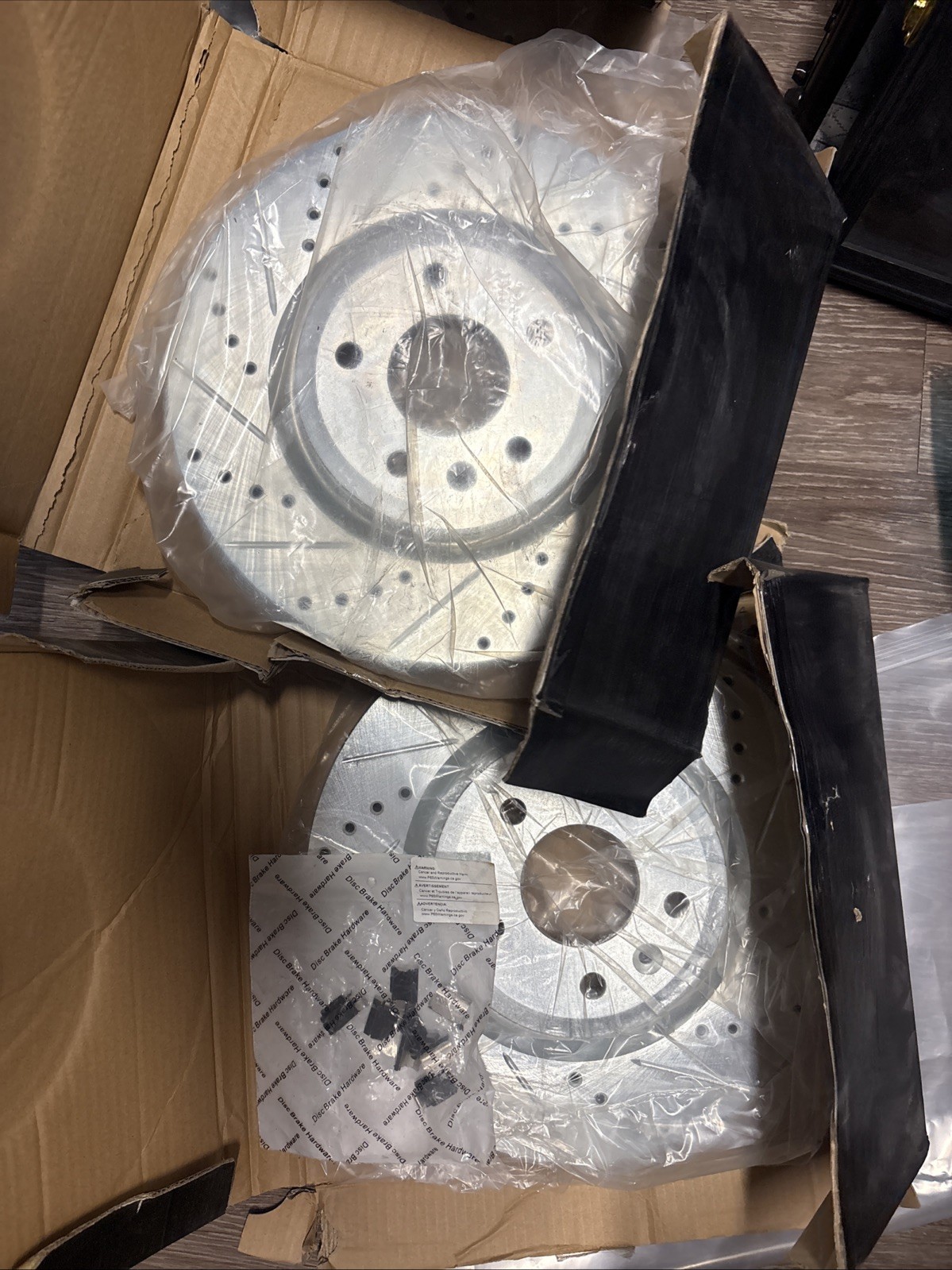 Ford Many Models 631-54094 R/L Front Drilled & Slotted Silver Zinc Brake Rotors