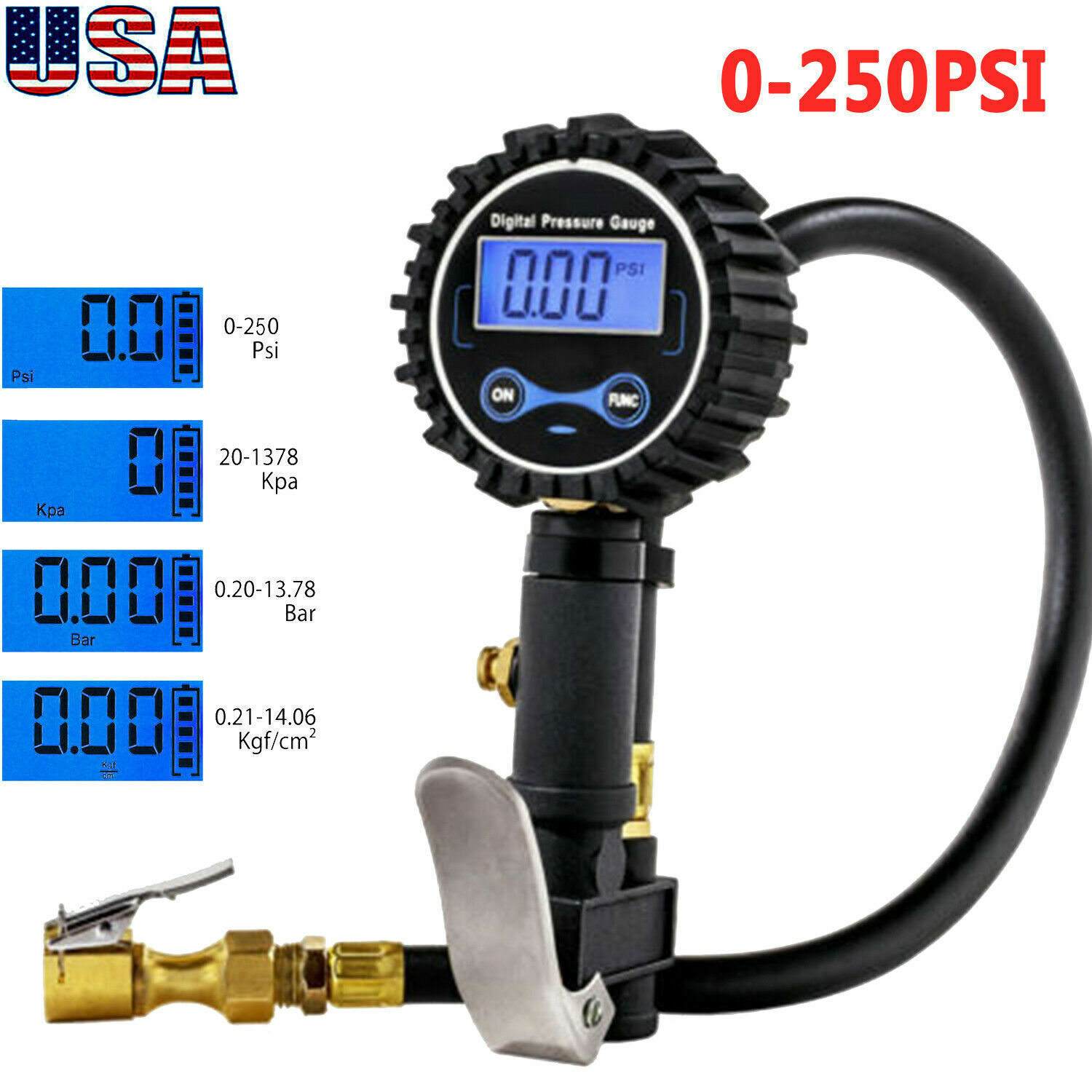 250 PSI Digital Tire Inflator with Pressure Gauge Air Chuck For Truck Car Bike 250 PSI Digital Tire Inflator with Pressure Gauge Air Chuck For Truck Car Bike