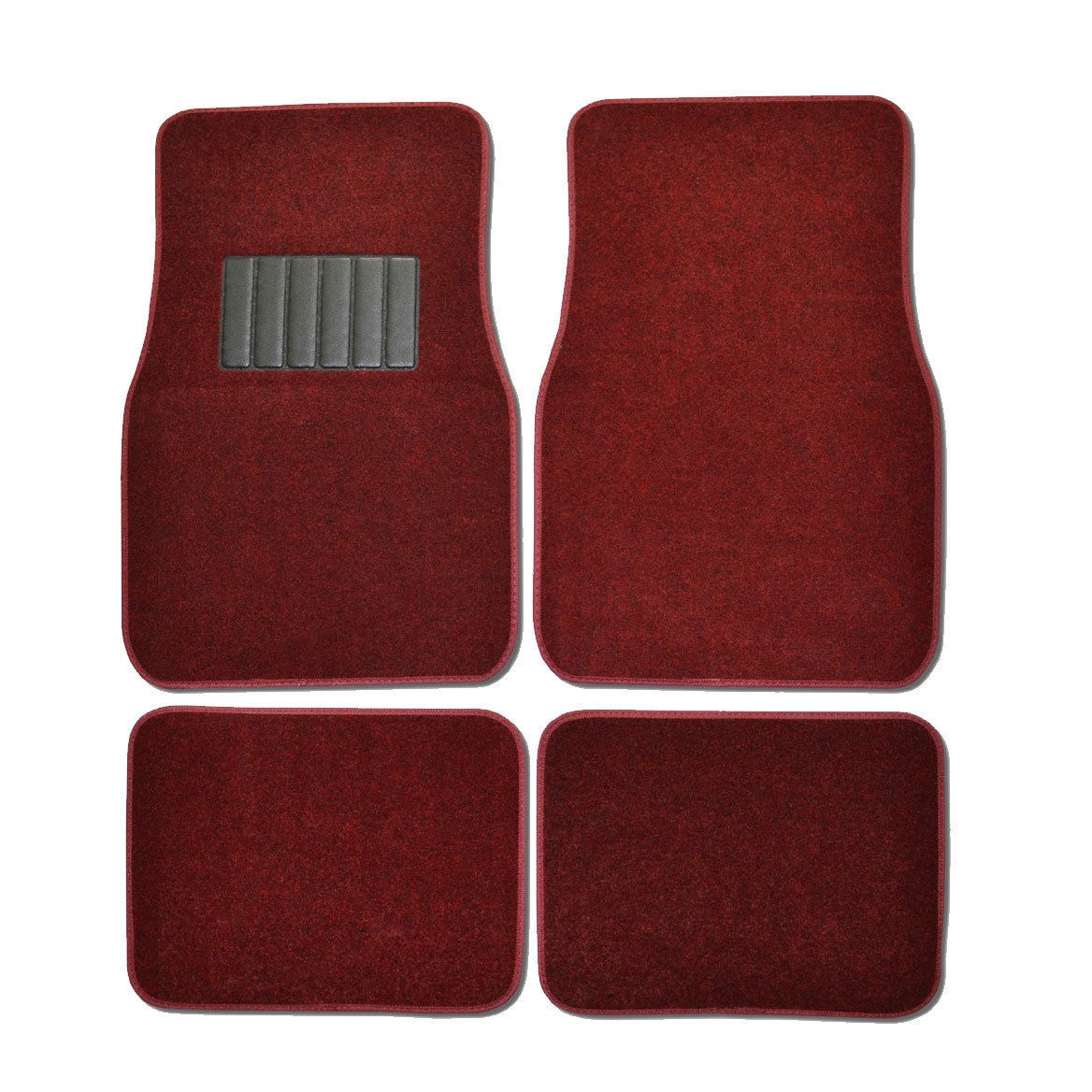 New 4pcs Set Plush Deluxe Front Rear Car Truck Carpet Floor Mats Burgundy Red New 4pcs Set Plush Deluxe Front Rear Car Truck Carpet Floor Mats Burgundy Red