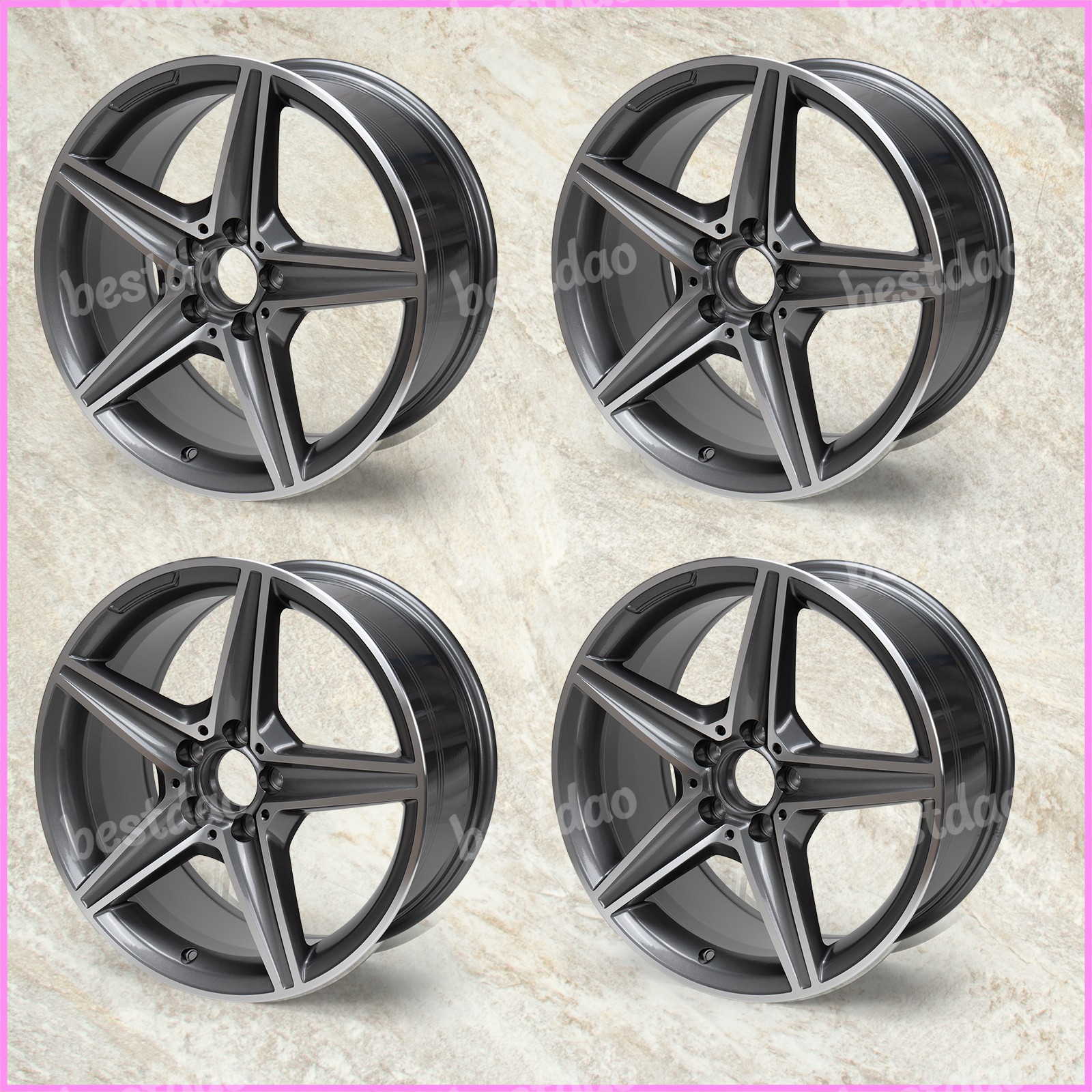 Set of 4 18 Inch Rims for Mercedes Benz C300 E300 E350 C43 E63 AMG Wheels 18x8.5