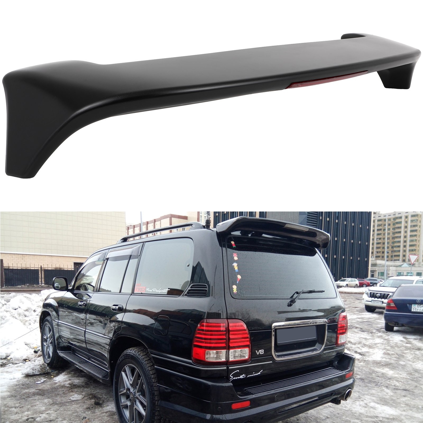 For 1998-2007 Lexus LX470 Matte Black Roof Trunk Spoiler w/LED 3RD Brake Light