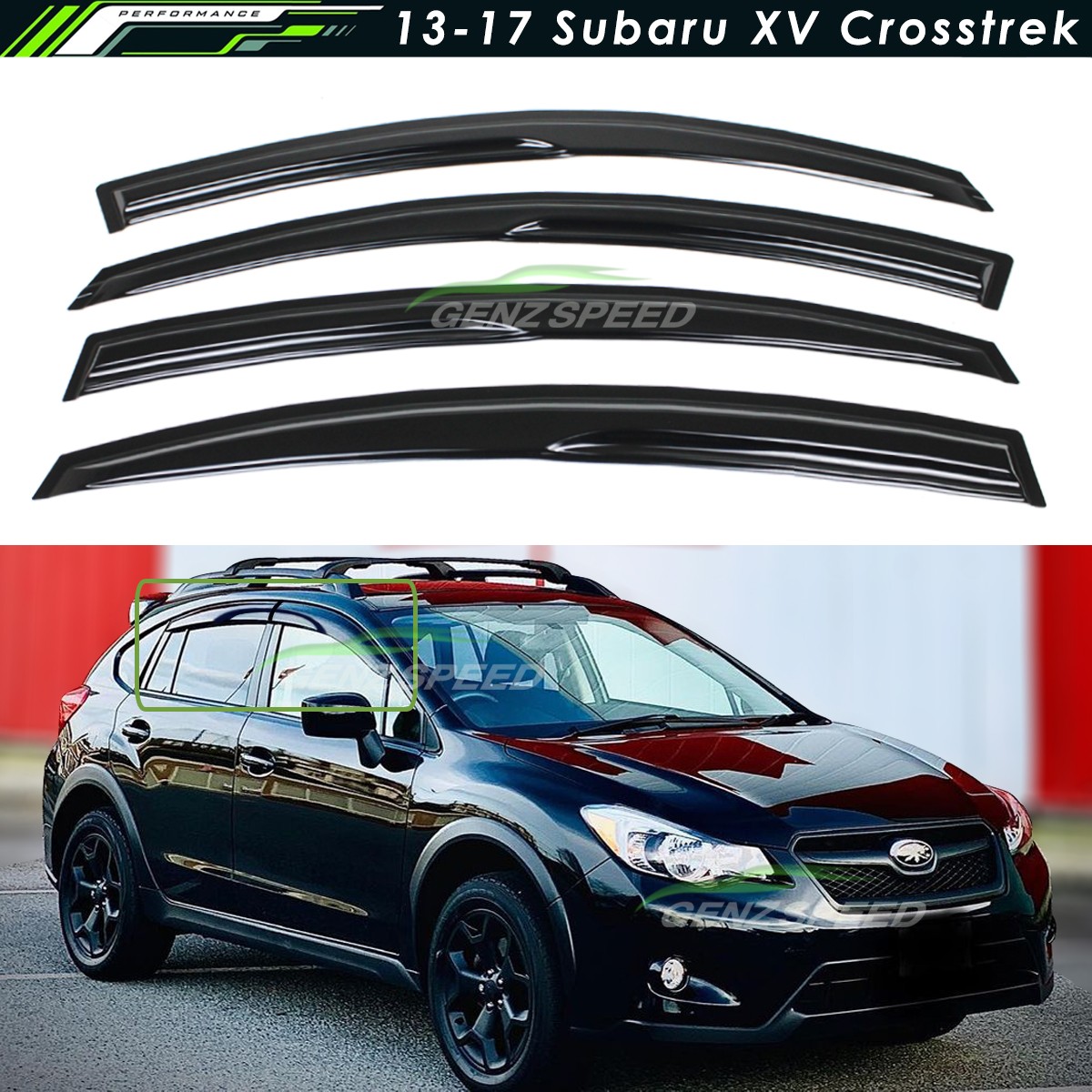 For 13-17 Subaru XV Crosstrek 12-16 Impreza Hatchback JDM Mugen Window Visors For 13-17 Subaru XV Crosstrek 12-16 Impreza Hatchback JDM Mugen Window Visors