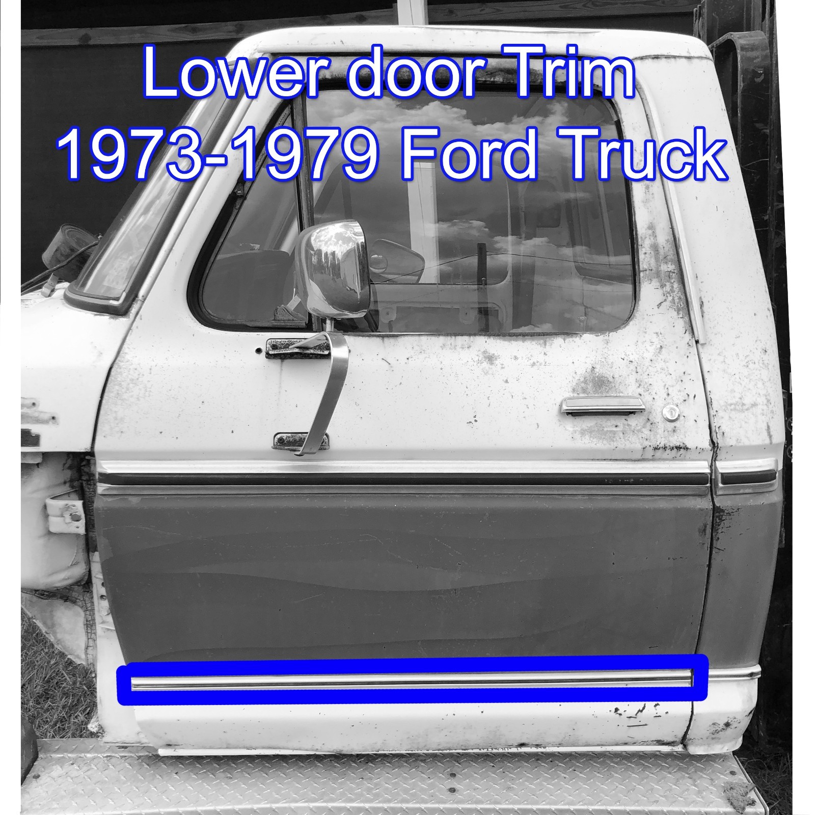 1973 1979 Ford F100 F150 F250 Bronco Lower Door Trim Molding