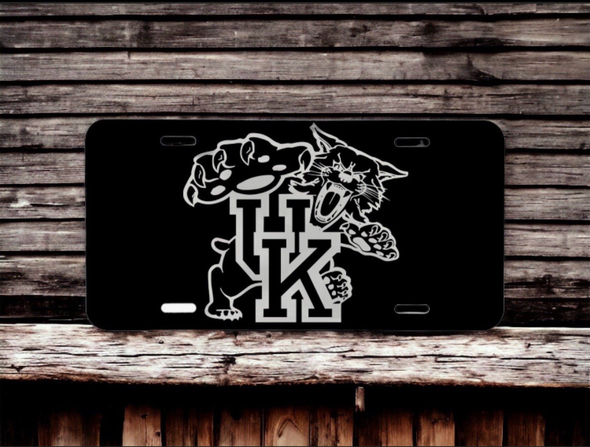 University Of Kentucky Laser Engraved License Plate Black Metal Car Tag University Of Kentucky Laser Engraved License Plate Black Metal Car Tag