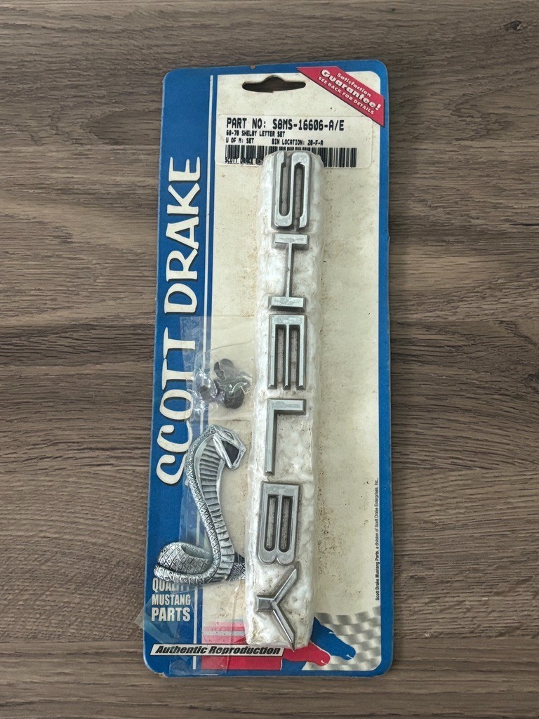 NOS Scott Drake Nose/Trunk Pin On Set for 1968-1970 Shelby and Metal Cobra Snake