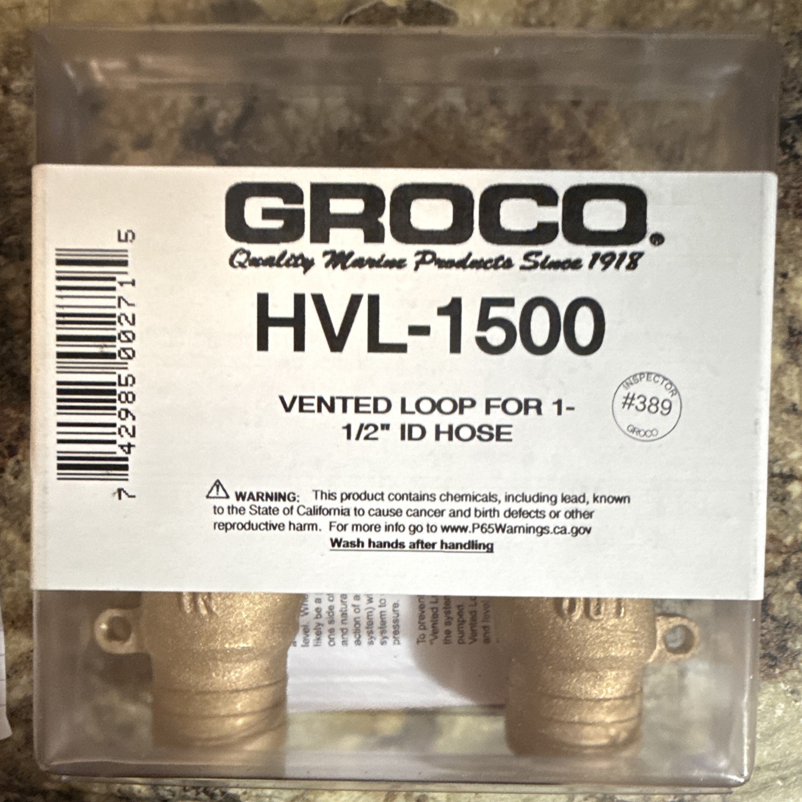 ** New Unopened ** Groco HVL -1500 VENTED LOOP FOR 1-1/2” ID HOSE. * * ** New Unopened ** Groco HVL -1500 VENTED LOOP FOR 1-1/2” ID HOSE. * *
