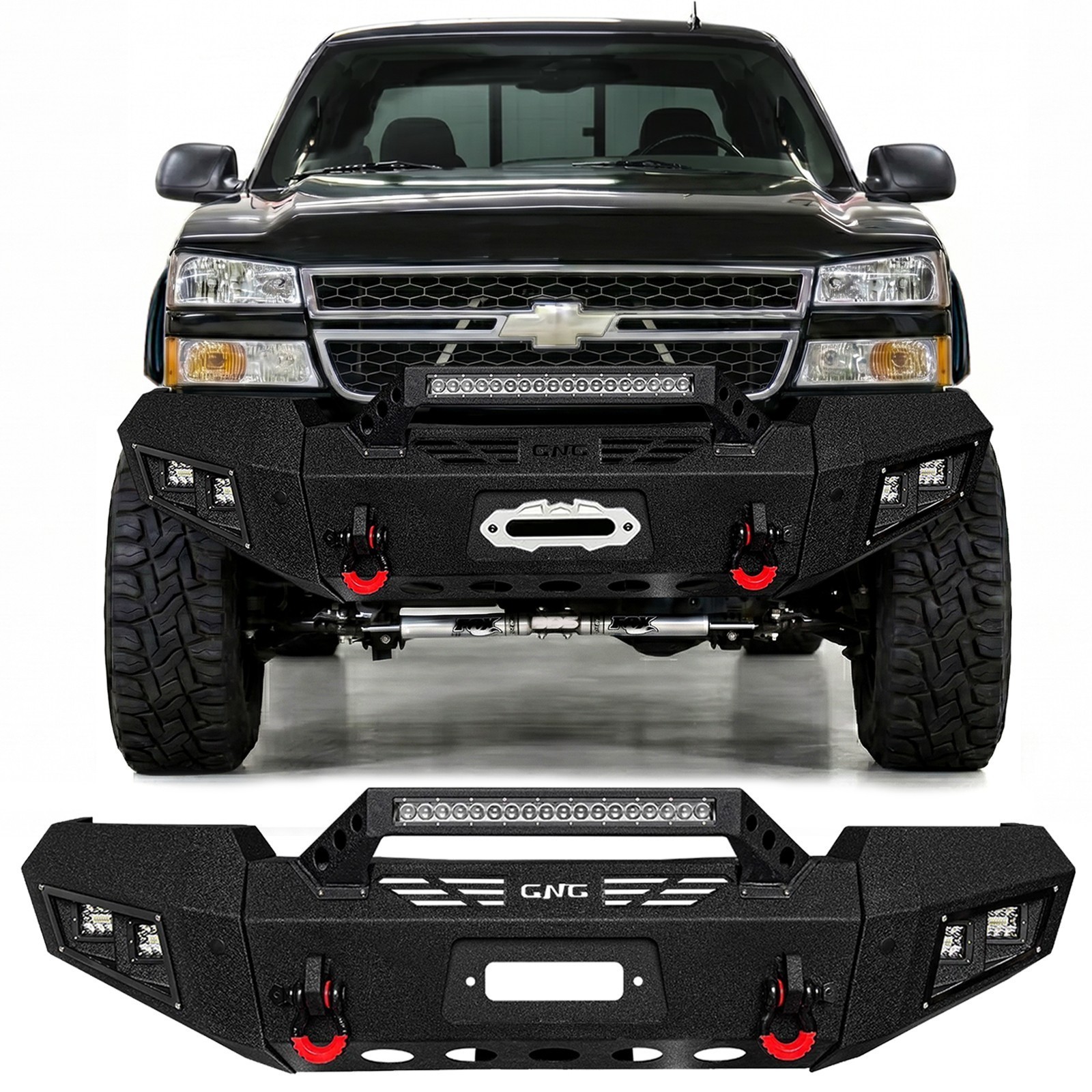 Vijay For 2003-2006 Chevy Silverado 1500 Front Bumper w/ Winch Plate & D-Rings