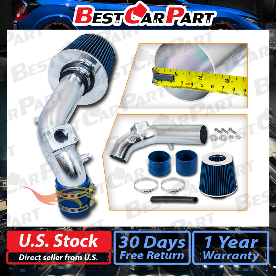 BCP BLUE 08-14 Mitsubishi Lancer 2.0L 2.4L L4 Short Ram Air Intake + Filter