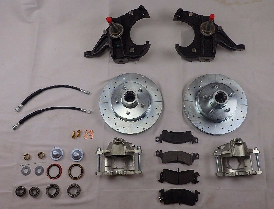1971-1972 Chevrolet C10 Chevy truck 2.5 inch drop spindle disc brake kit drilled