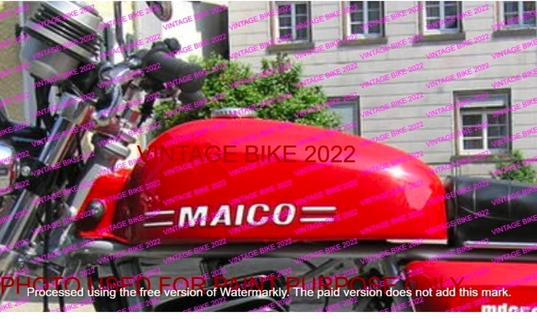 MAICO MD 250 RED STEEL FUEL GAS PETROL TANK 1971-83+CAP/COMPATIBLE FOR
