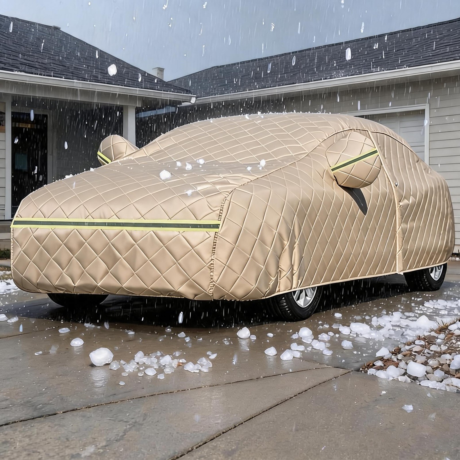 Hail Protector Car Cover, 7 Layers Thickened Cotton Padding Sedan Car Cover