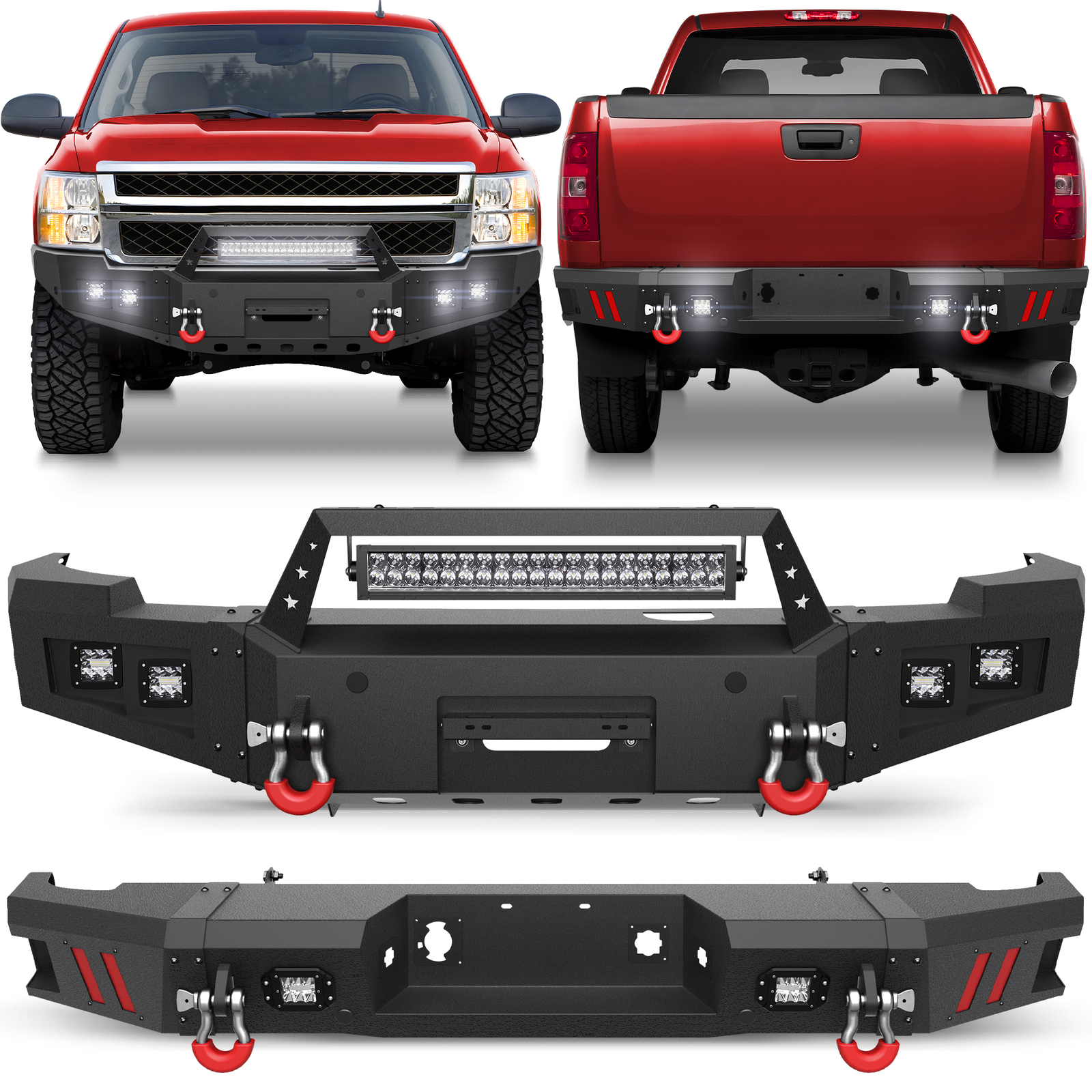 Steel Front or Rear Bumper For 2011-2014 Chevy Silverado 2500 3500 W/Winch Mount