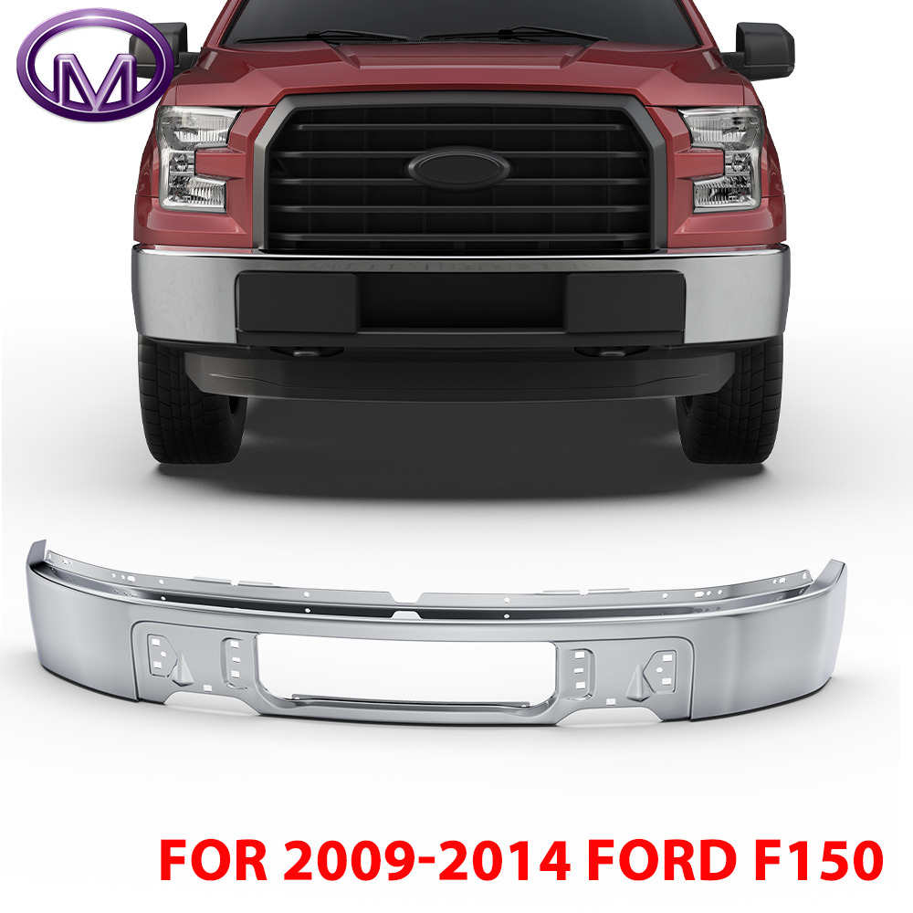 1X Front Chrome Bumper Face Bar Stamped Fits 2009-2014 Ford F-150 w/o Fog Lamps