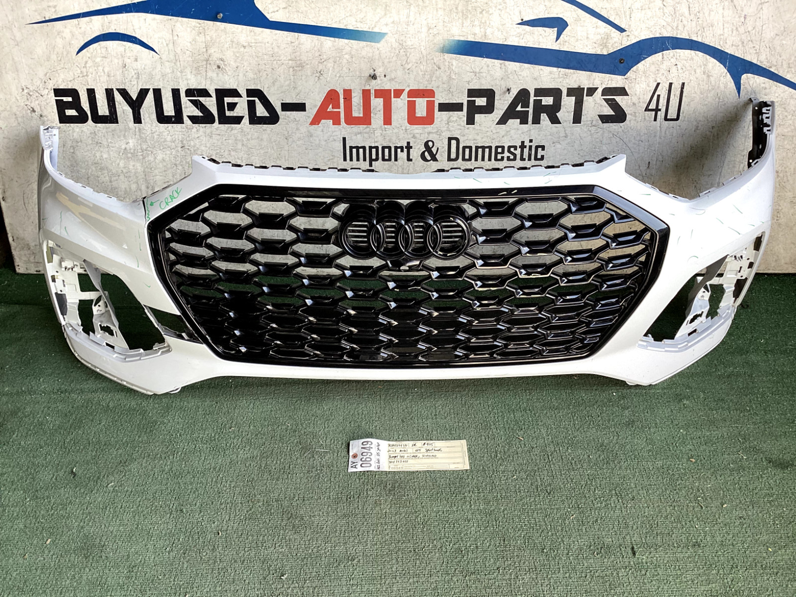 w/crack 2021 2022 2023 AUDI Q5 SPORTBACK FRONT BUMPER W/ GRILLE OEM AY06949