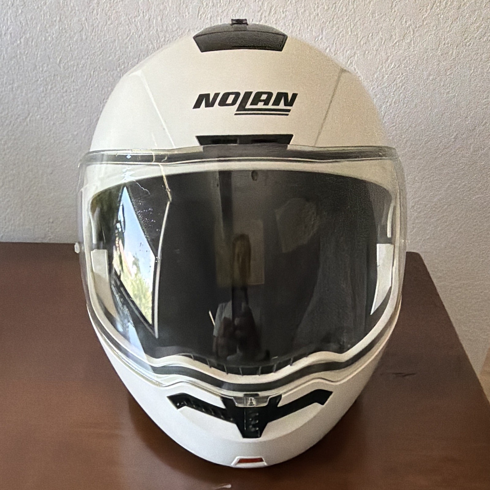 Nolan N100-5 modular (flip-up) motorcycle helmet - Classic / Solid White. (XL) Nolan N100-5 modular (flip-up) motorcycle helmet - Classic / Solid White. (XL)
