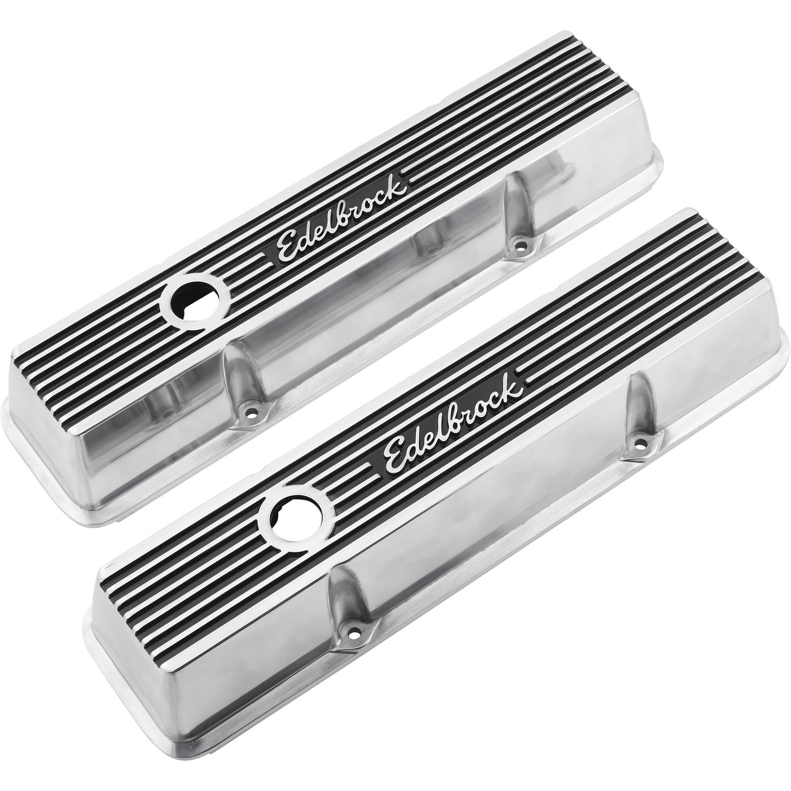 Edelbrock 4262 Elite Series Valve Cover Set, Small Block Chevy 305 350 400 SBC