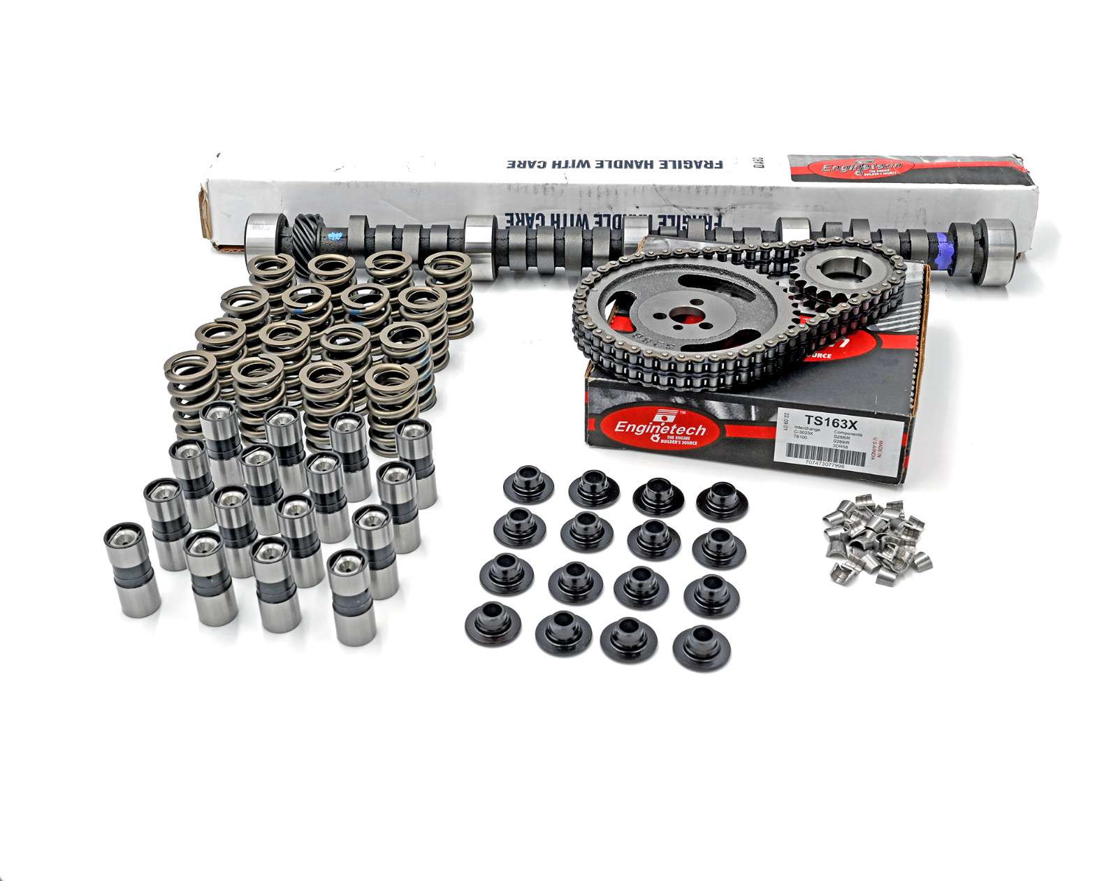 ES179R Stage 2 Cam Kit HP Lifters Timing Z28 Springs SBC 327 350 400 +50HP +40TQ ES179R Stage 2 Cam Kit HP Lifters Timing Z28 Springs SBC 327 350 400 +50HP +40TQ