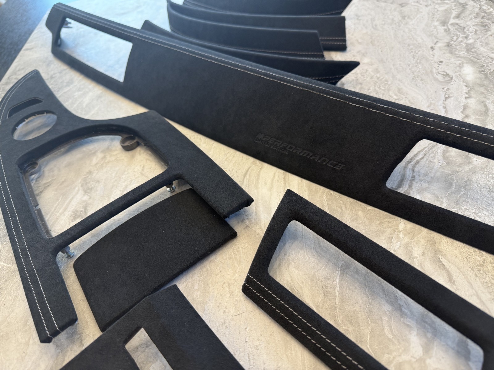BMW E60 E61 M5 ALCANTARA Interior trim set PRE LCI CCC LHD WHITE STITCHING