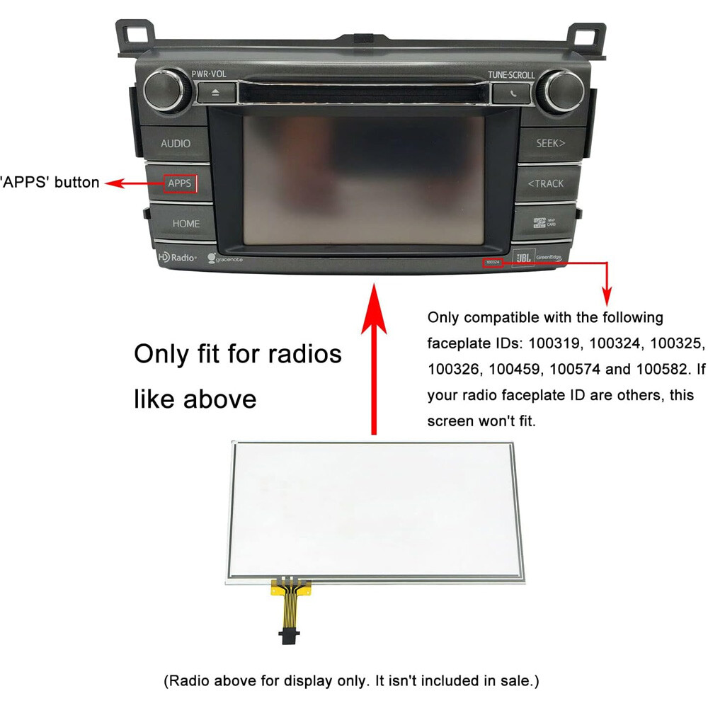 Fit For 2014-2018 Toyota RAV4 Touch Screen Digitizer Navigation Radio APPS 6.1\ Fit For 2014-2018 Toyota RAV4 Touch Screen Digitizer Navigation Radio APPS 6.1\