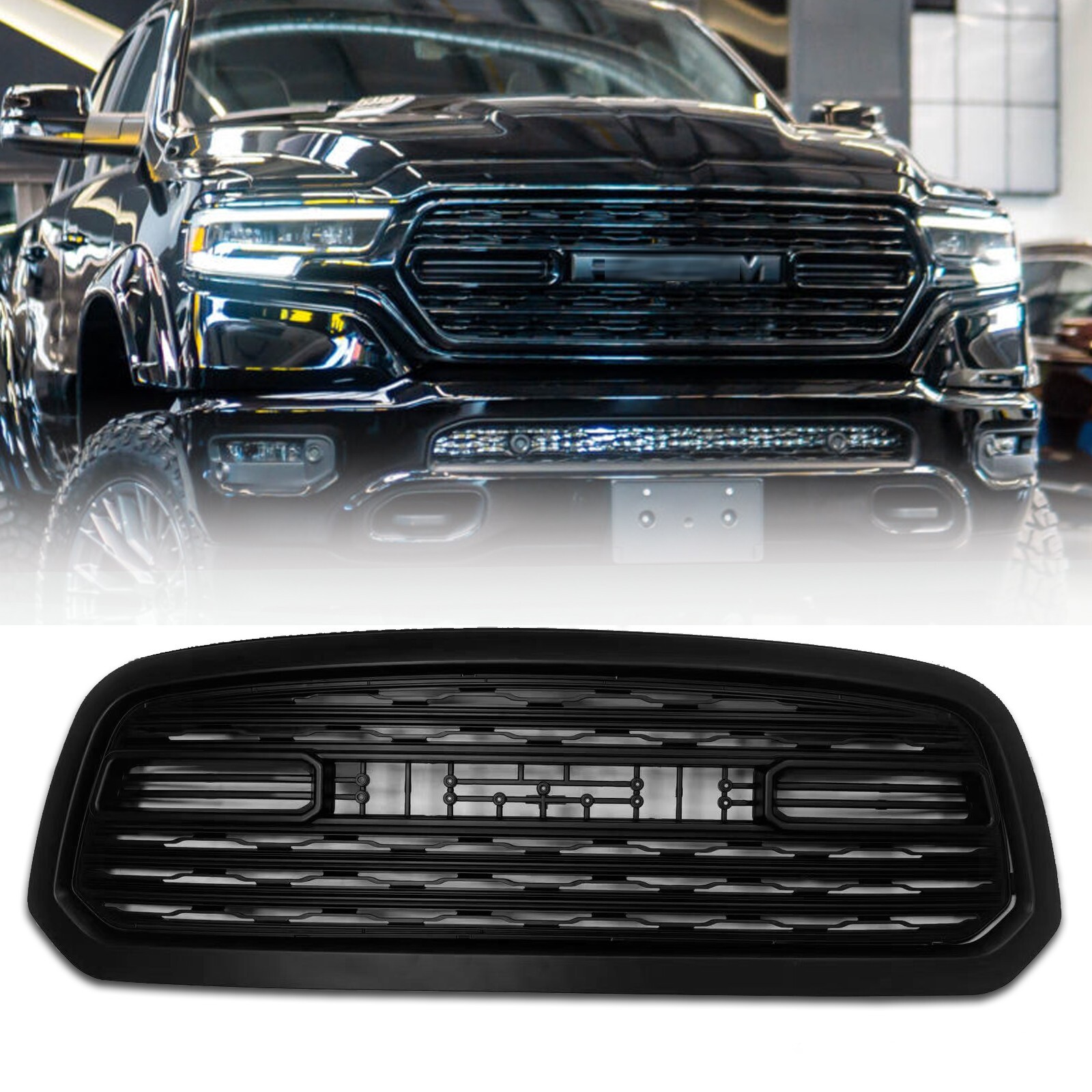 Limited Style Grille for 2013-2018 Dodge RAM 1500 Grill with Letters Matte Black