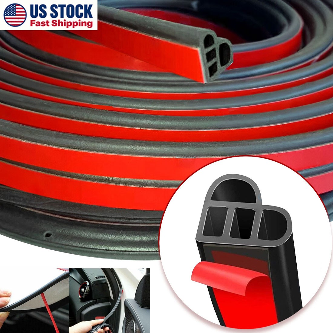 16Ft Car Weather Stripping Door Seal Strip Waterproof Soundproofing Seal Strip 16Ft Car Weather Stripping Door Seal Strip Waterproof Soundproofing Seal Strip