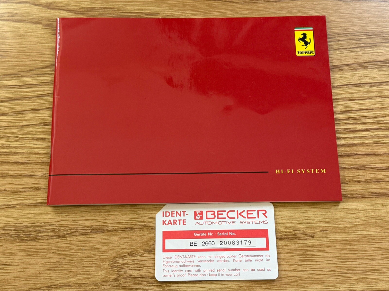 Ferrari 575M Maranello Radio Hi-Fi System Owner Manual 4372 OEM Ferrari 575M Maranello Radio Hi-Fi System Owner Manual 4372 OEM